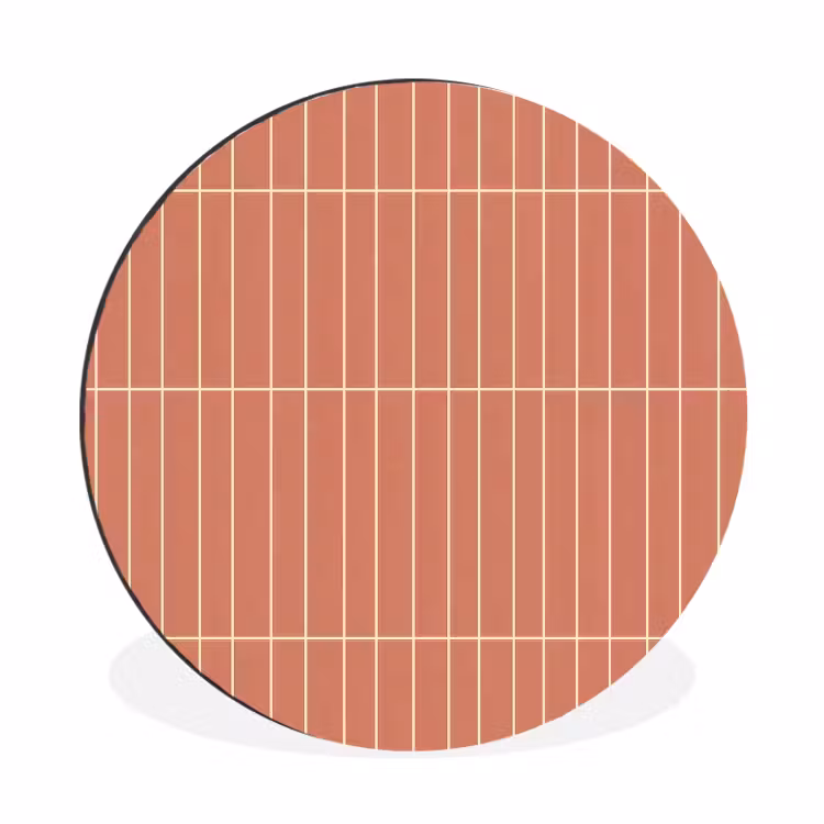 Wandcirkel - Aluminium - Patroon - Tegels - Terracotta — 1