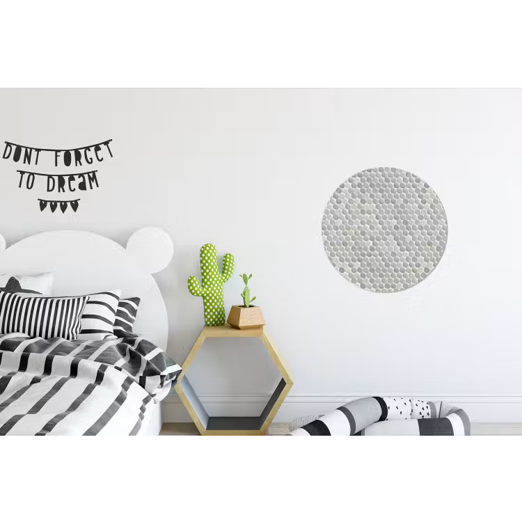Wandcirkel - Aluminium - Penny - Mozaïek - Lichtgrijs — 5