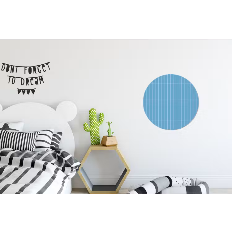 Wandcirkel - Aluminium - Tegel - Langwerpig - Patroon - Blauw — 5