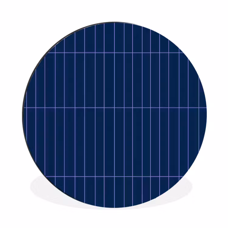 Wandcirkel - Aluminium - Tegels - Langwerpig - Blauw — 1