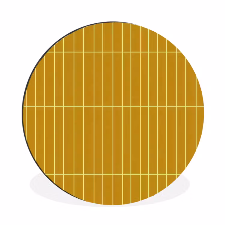 Wandcirkel - Aluminium - Tegels - Verticaal - Mosterdgeel — 1