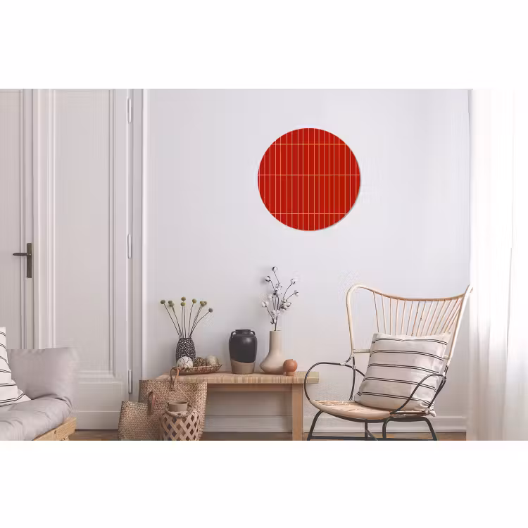 Wandcirkel - Aluminium - Verticaal - Wandtegel - Helderrood — 2