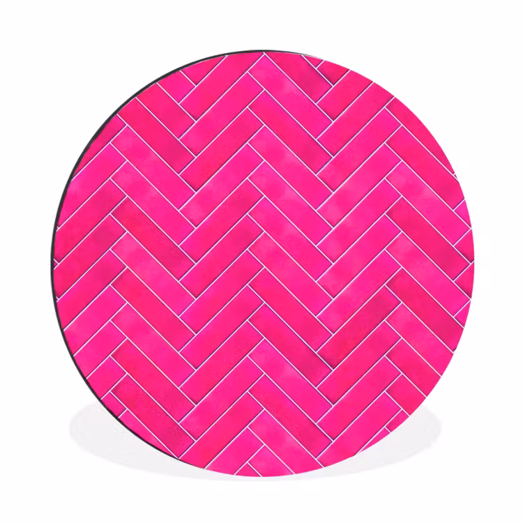 Wandcirkel - Aluminium - Visgraat - Wandtegel - Fuchsia - Roze — 1