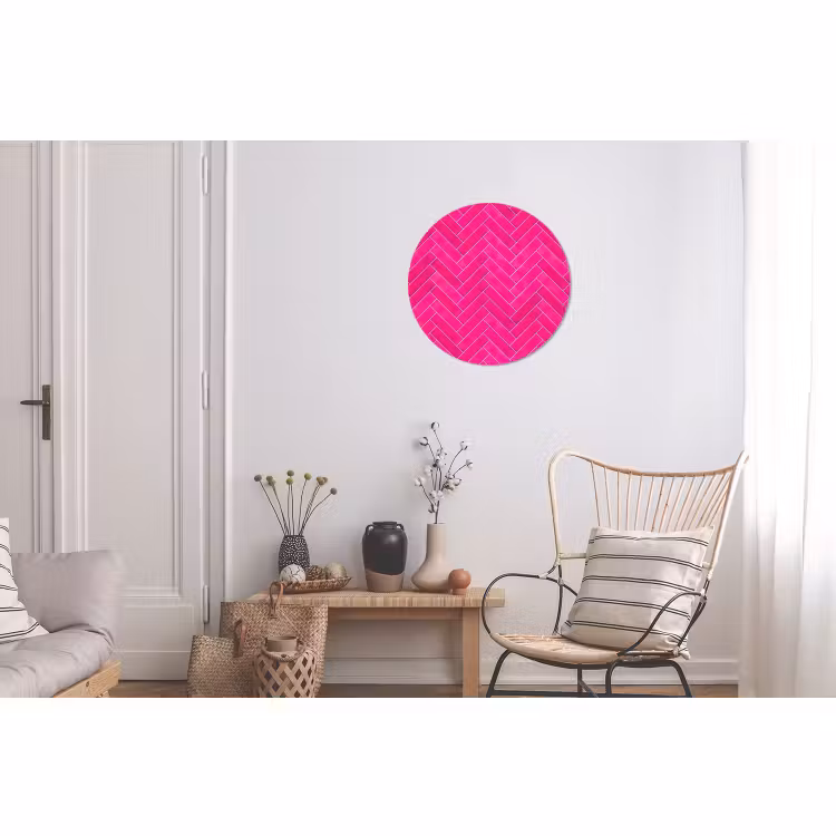 Wandcirkel - Aluminium - Visgraat - Wandtegel - Fuchsia - Roze — 2