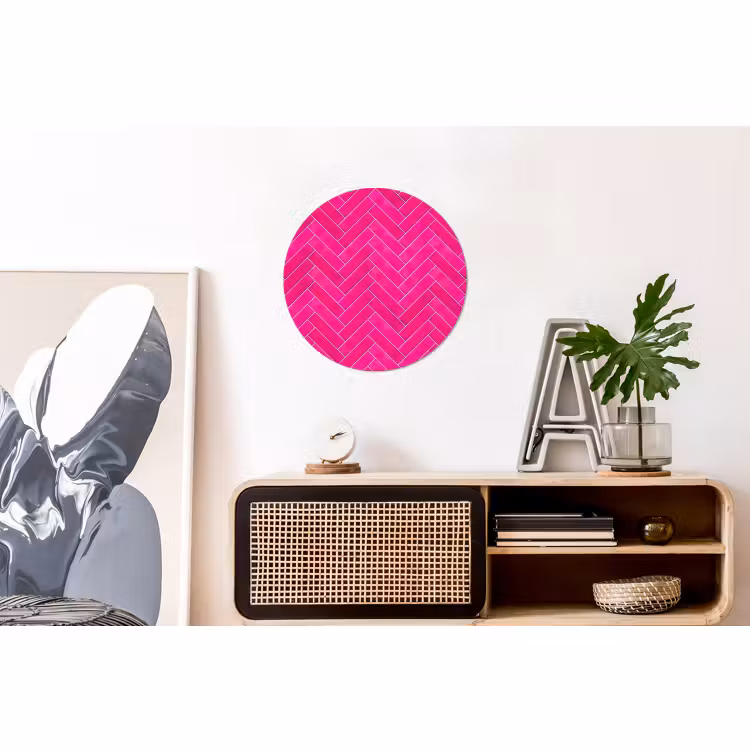 Wandcirkel - Aluminium - Visgraat - Wandtegel - Fuchsia - Roze — 3