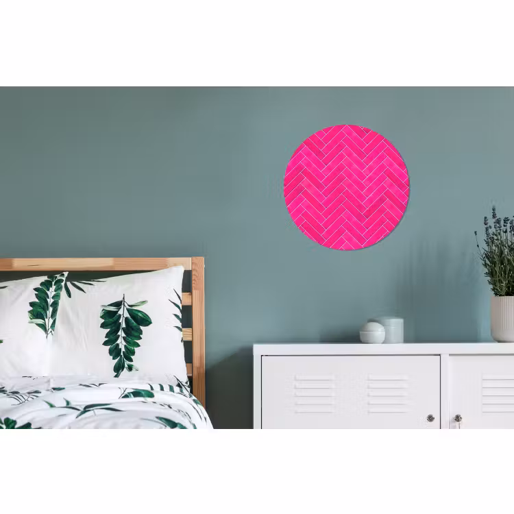 Wandcirkel - Aluminium - Visgraat - Wandtegel - Fuchsia - Roze — 4