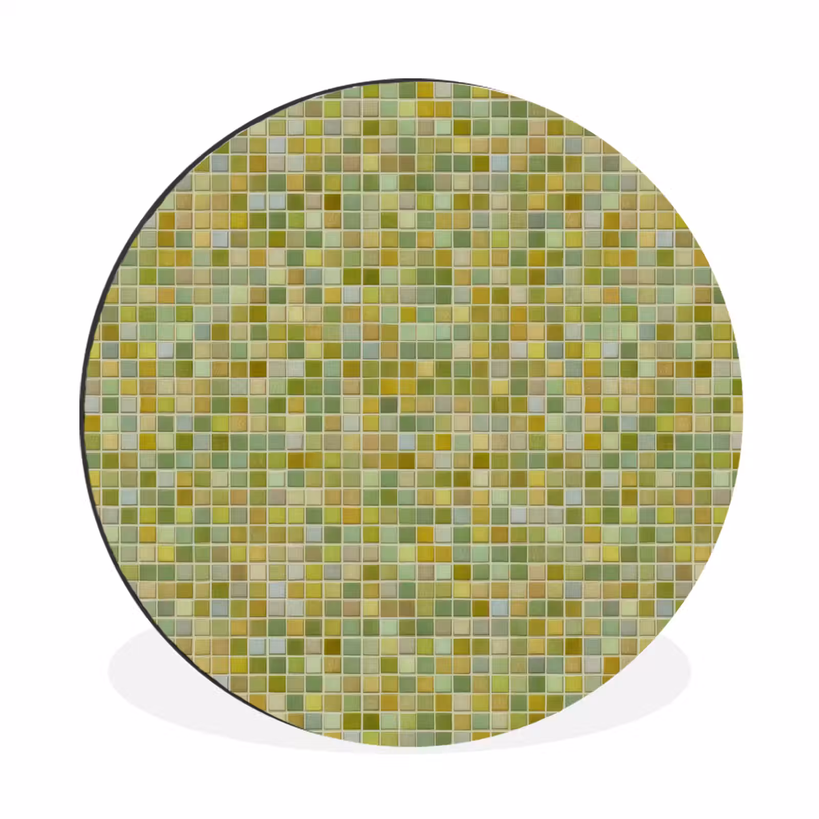 Wandcirkel - Aluminium - Mozaïek - Patroon - Groen — 1