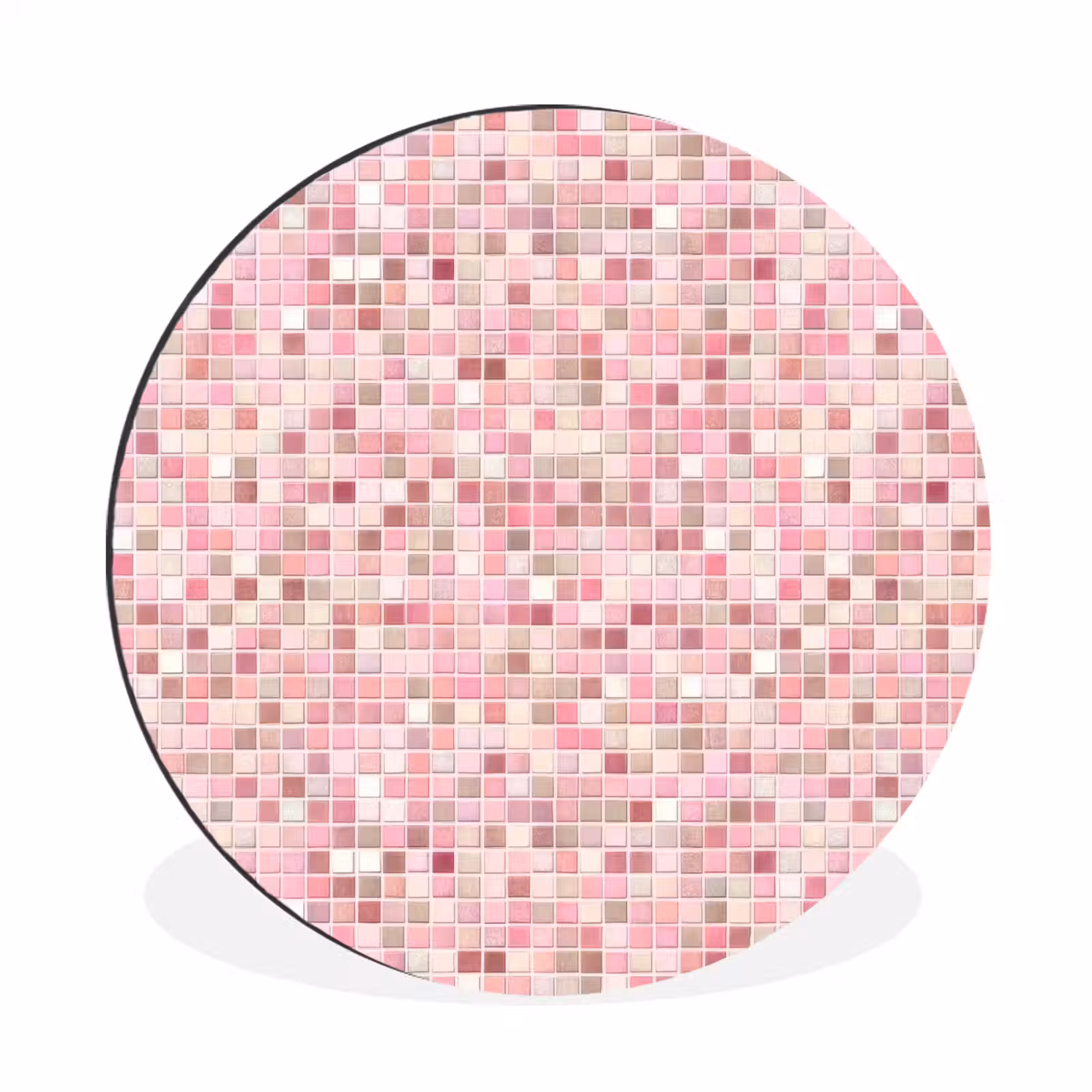 Wandcirkel - Aluminium - Mozaïek - Patroon - Roze — 1