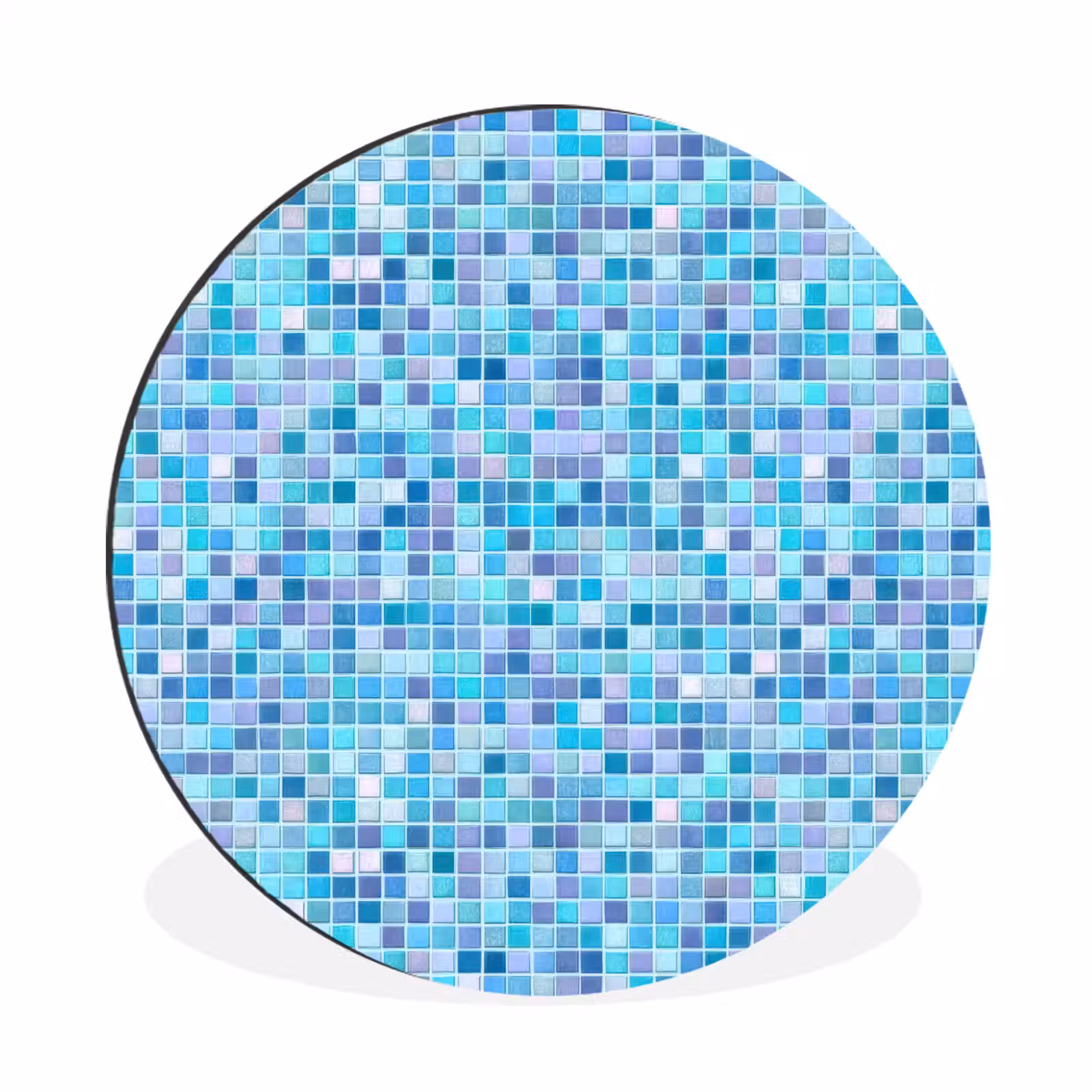 Wandcirkel - Aluminium - Mozaïek - Patroon - Turquoise — 1