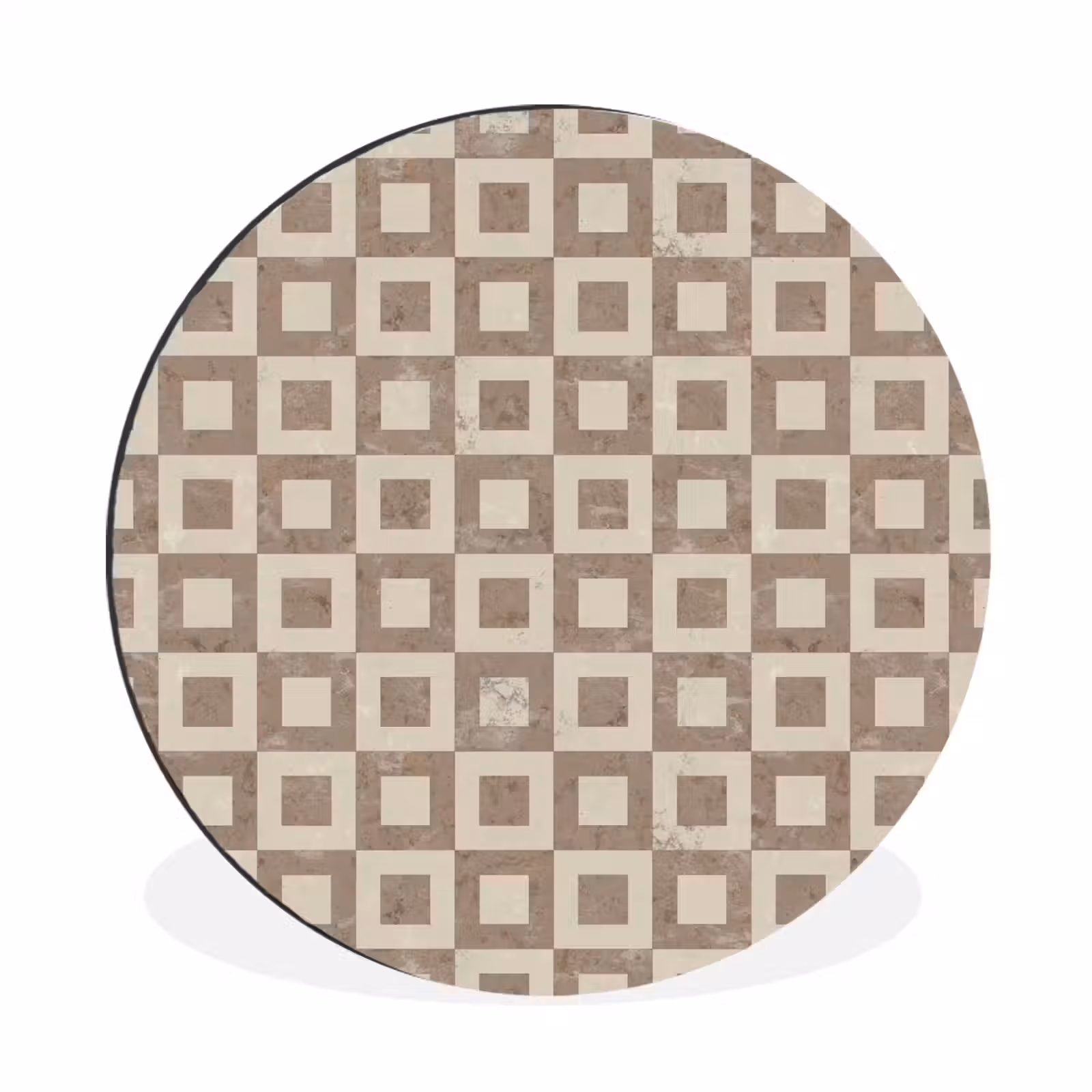 Wandcirkel - Aluminium - Patroon - Marmer - Beige — 1