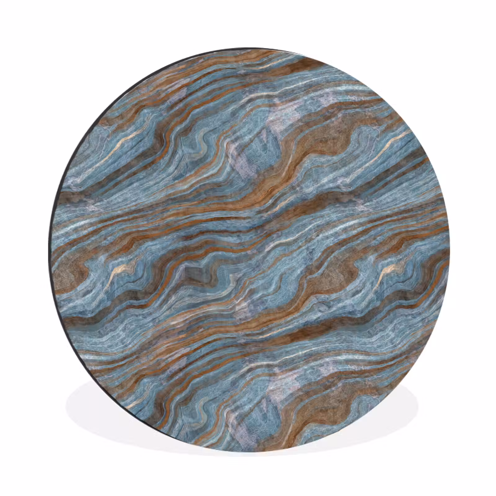 Wandcirkel - Aluminium - Patroon - Steen - Blauw — 1