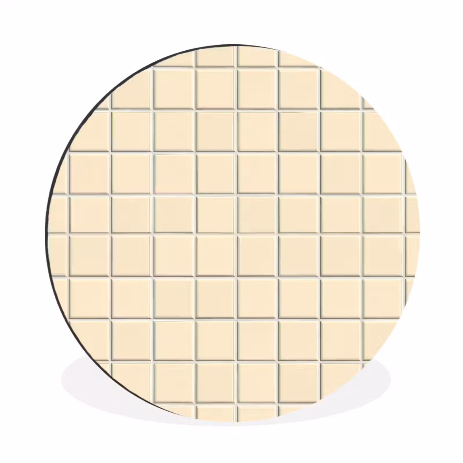 Wandcirkel - Aluminium - Patroon - Tegels - Gebroken - Wit — 1