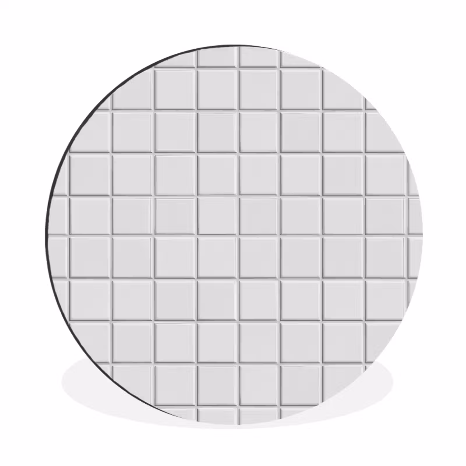 Wandcirkel - Aluminium - Patroon - Tegels - Grijs - Wit — 1