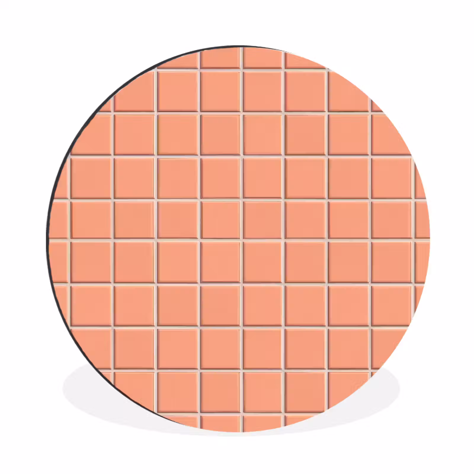 Wandcirkel - Aluminium - Patroon - Tegels - Perzik — 1