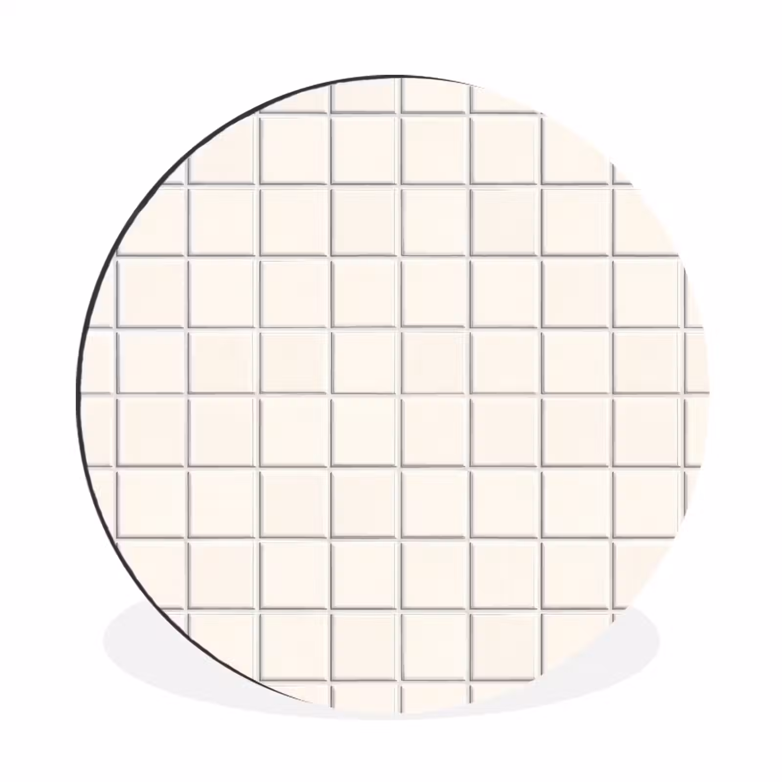 Wandcirkel - Aluminium - Patroon - Tegels - Wit — 1