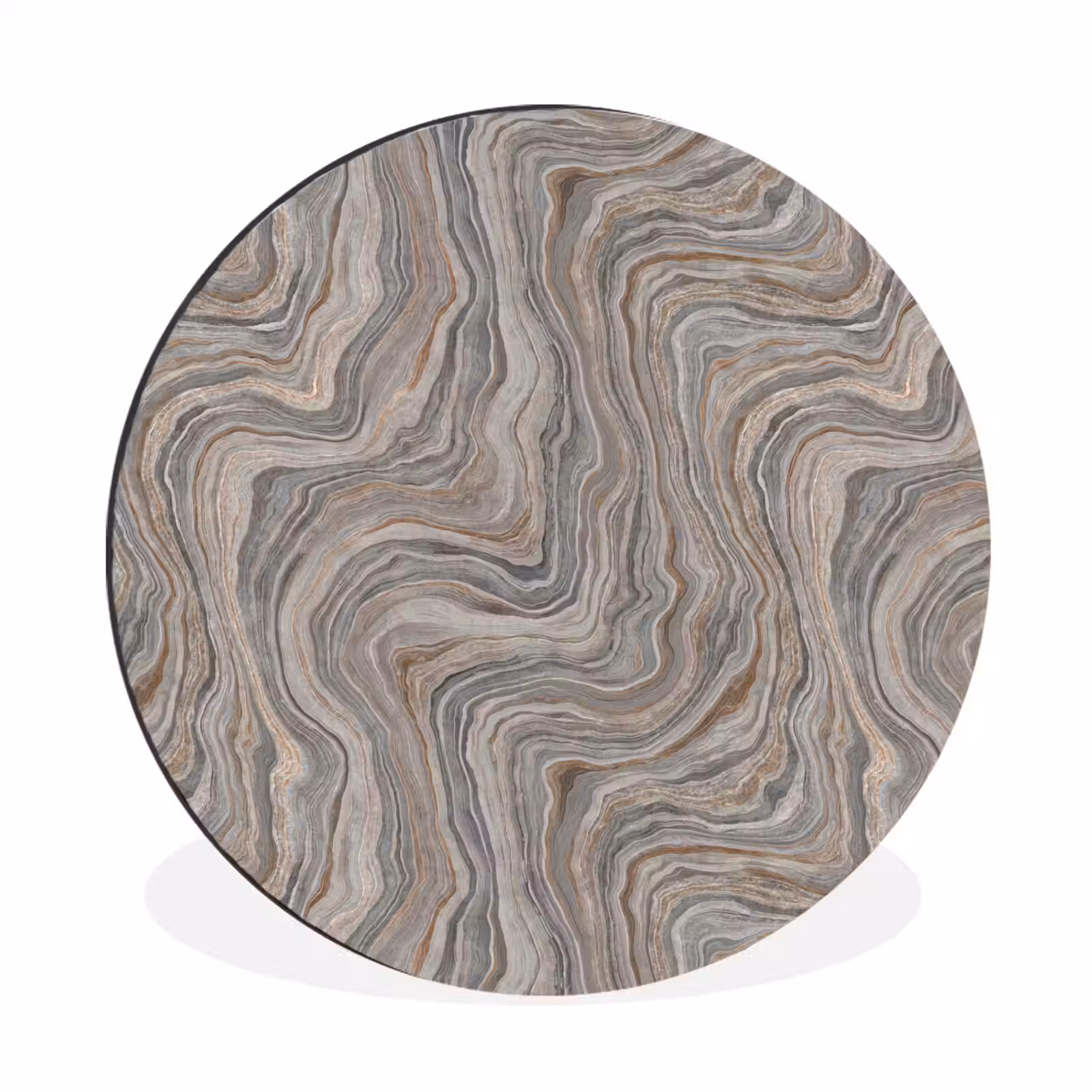 Wandcirkel - Aluminium - Patroon - Textuur - Grijs — 1