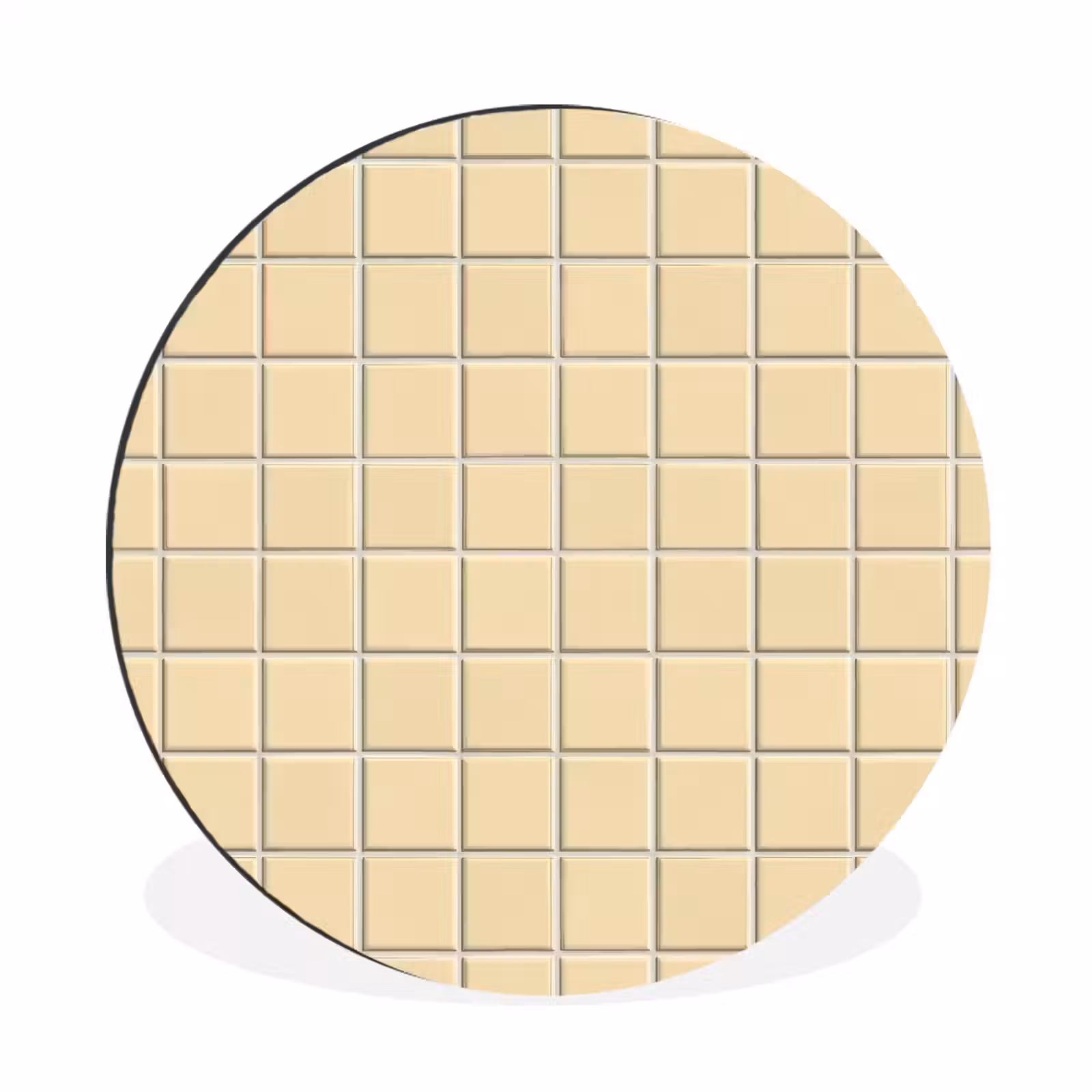 Wandcirkel - Aluminium - Tegels - Patroon - Crème — 1