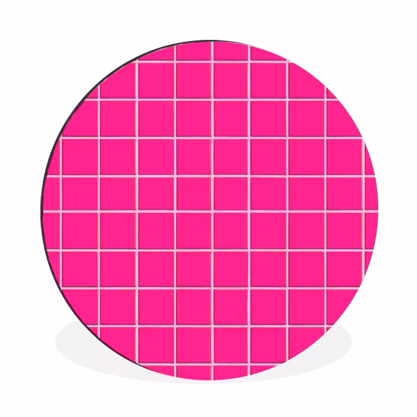 Wandcirkel - Aluminium - Tegels - Vierkant - Fuchsia — 1