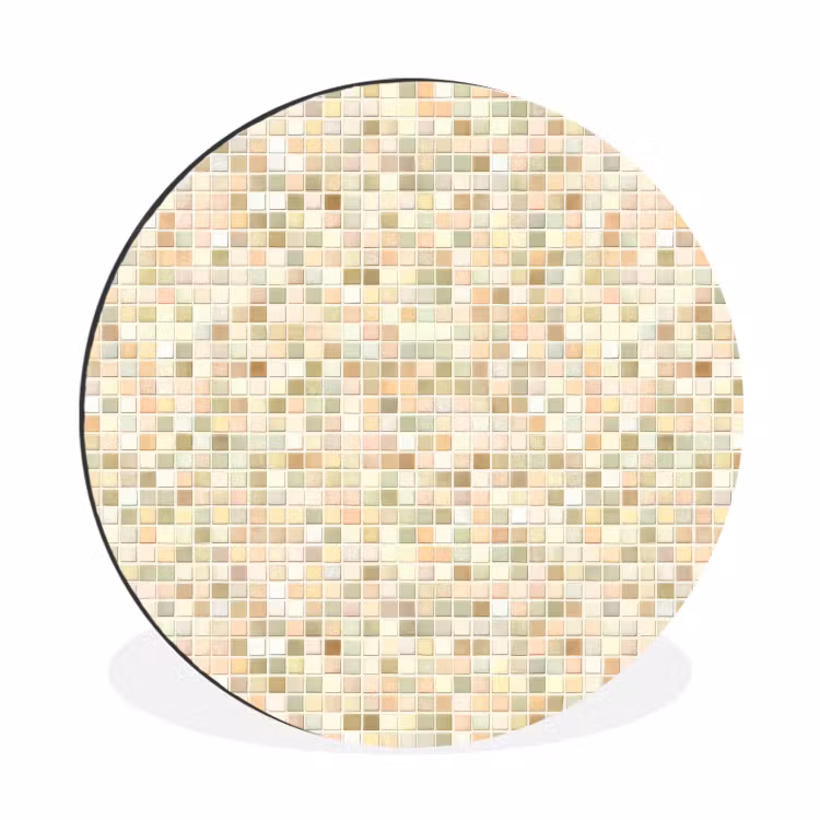 Wandcirkel - Aluminium - Mozaïek - Patroon - Beige — 1