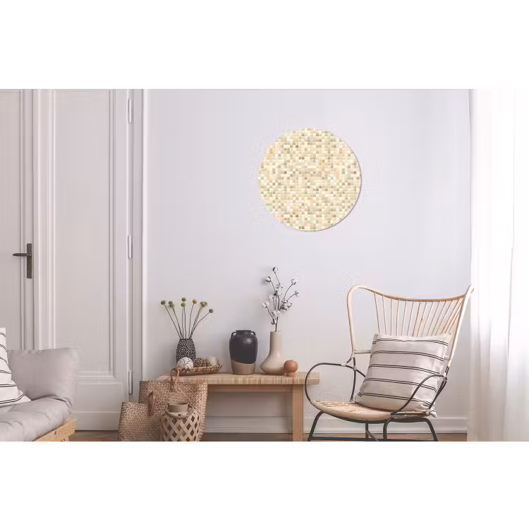 Wandcirkel - Aluminium - Mozaïek - Patroon - Beige — 2