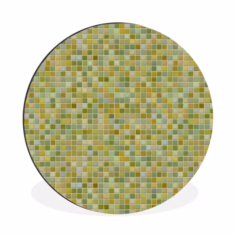 Wandcirkel - Aluminium - Mozaïek - Patroon - Groen — 1
