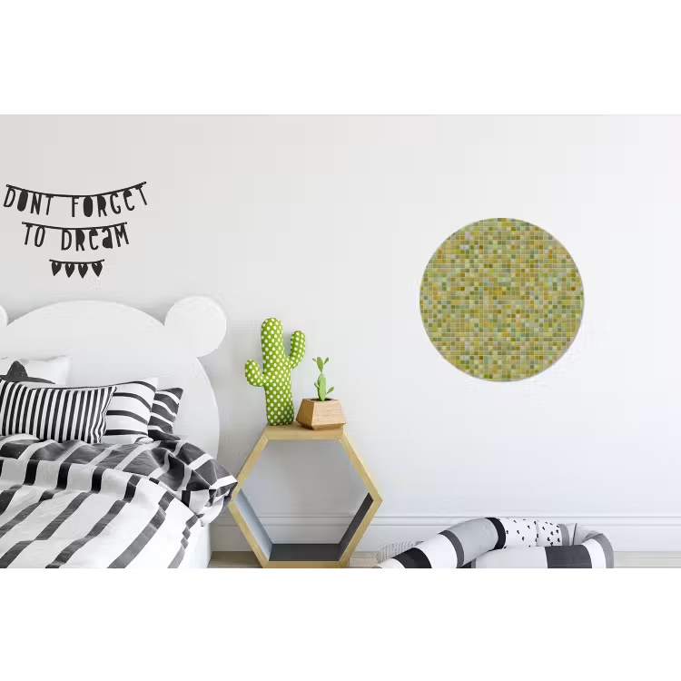 Wandcirkel - Aluminium - Mozaïek - Patroon - Groen — 5
