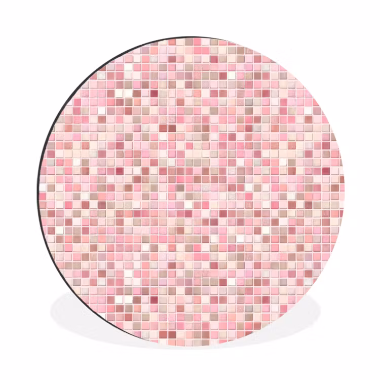 Wandcirkel - Aluminium - Mozaïek - Patroon - Roze — 1