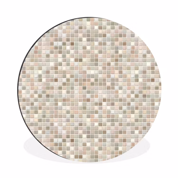Wandcirkel - Aluminium - Mozaïek - Patroon- Taupe — 1