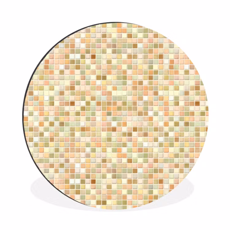 Wandcirkel - Aluminium - Mozaïek - Patroon - Terracotta — 1