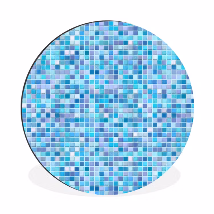 Wandcirkel - Aluminium - Mozaïek - Patroon - Turquoise — 1