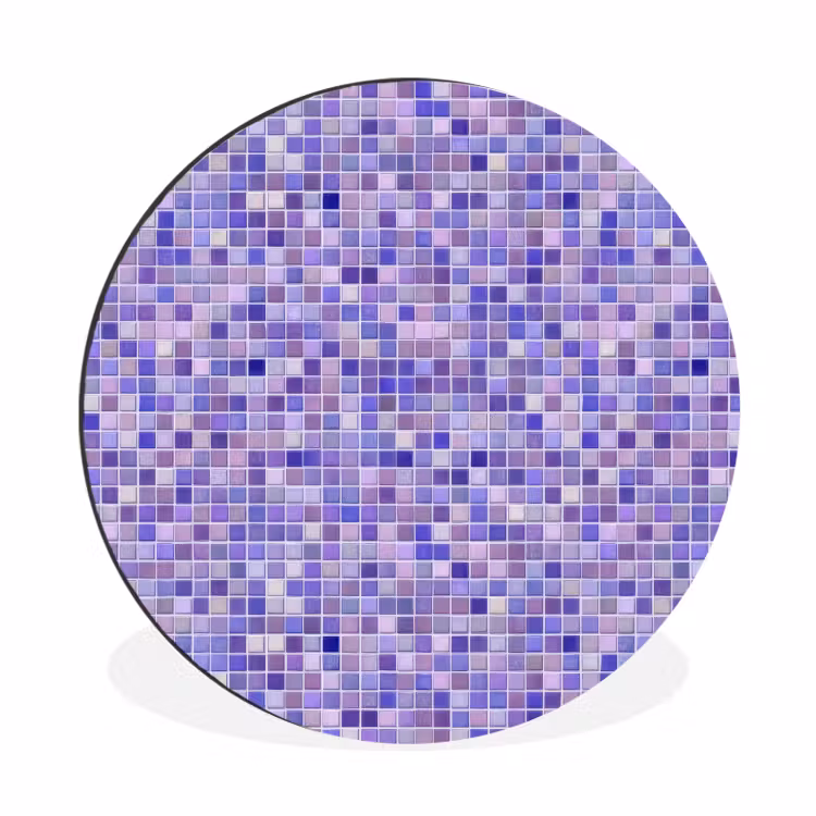 Wandcirkel - Aluminium - Mozaïek - Tegels - Lila - Amethist — 1