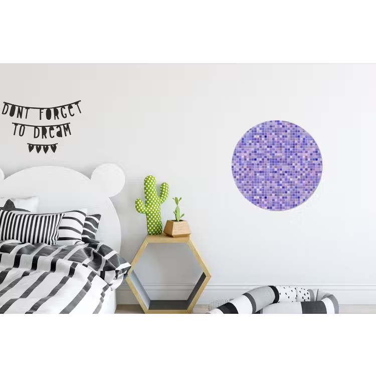Wandcirkel - Aluminium - Mozaïek - Tegels - Lila - Amethist — 5