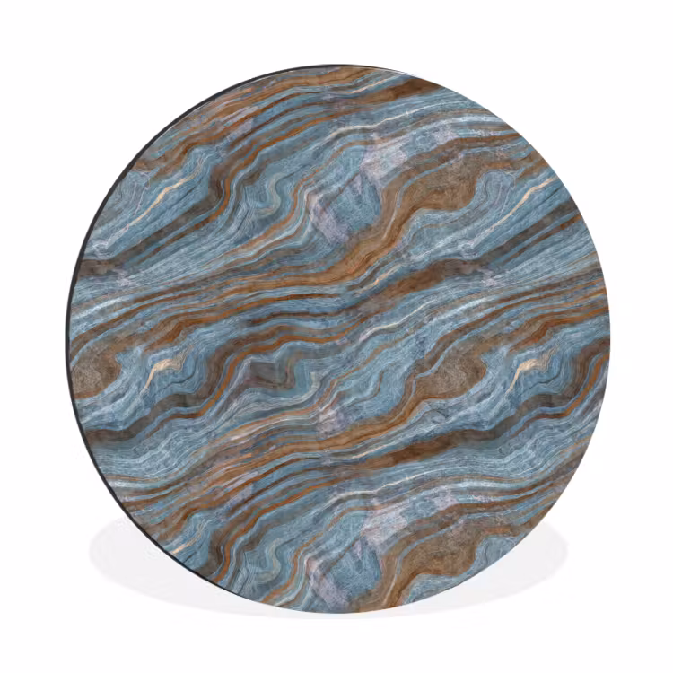Wandcirkel - Aluminium - Patroon - Steen - Blauw — 1