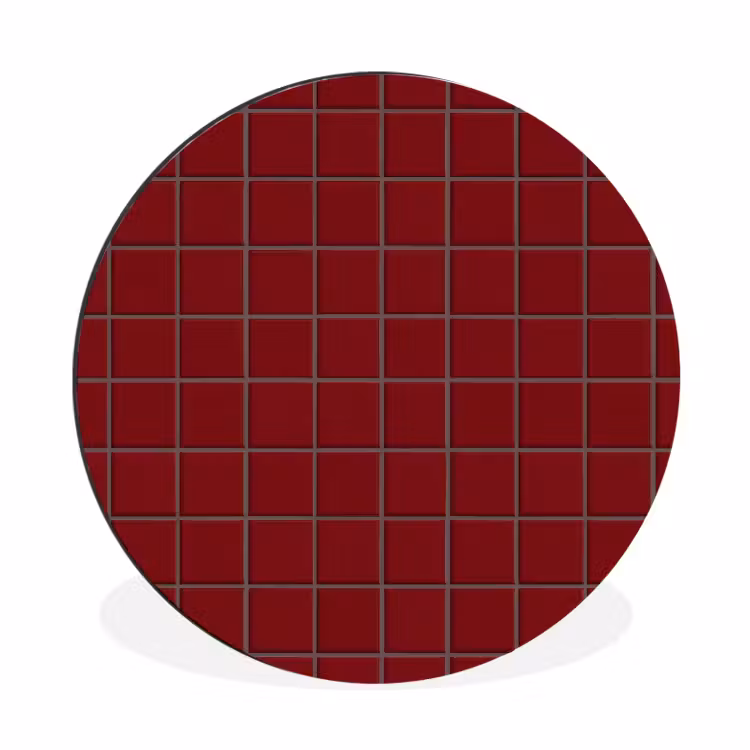 Wandcirkel - Aluminium - Patroon - Tegels - Burgundy — 1