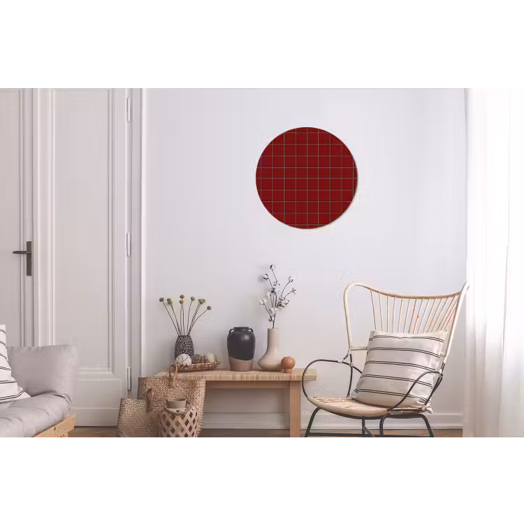 Wandcirkel - Aluminium - Patroon - Tegels - Burgundy — 2