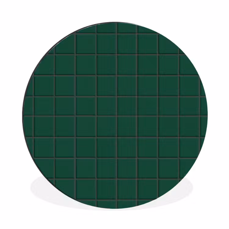 Wandcirkel - Aluminium - Patroon - Tegels - Dennen - Groen — 1
