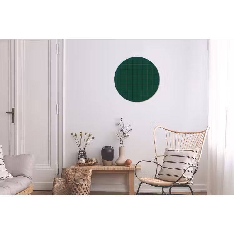 Wandcirkel - Aluminium - Patroon - Tegels - Dennen - Groen — 2