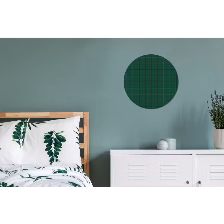 Wandcirkel - Aluminium - Patroon - Tegels - Dennen - Groen — 4