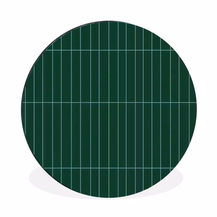 Wandcirkel - Aluminium - Patroon - Tegels - Donkergroen — 1