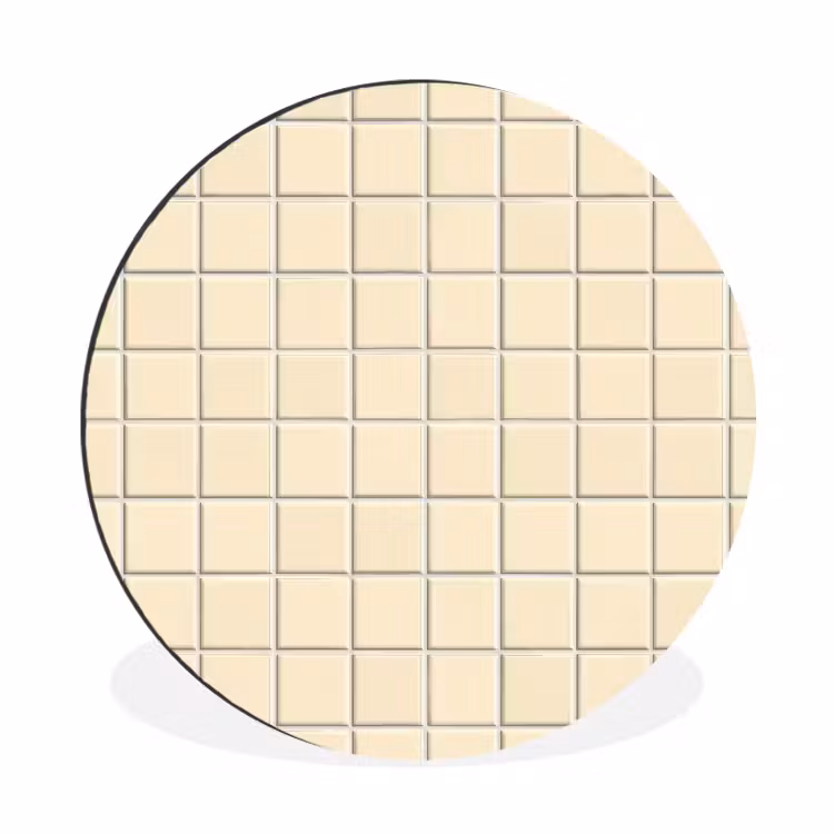 Wandcirkel - Aluminium - Patroon - Tegels - Gebroken - Wit — 1