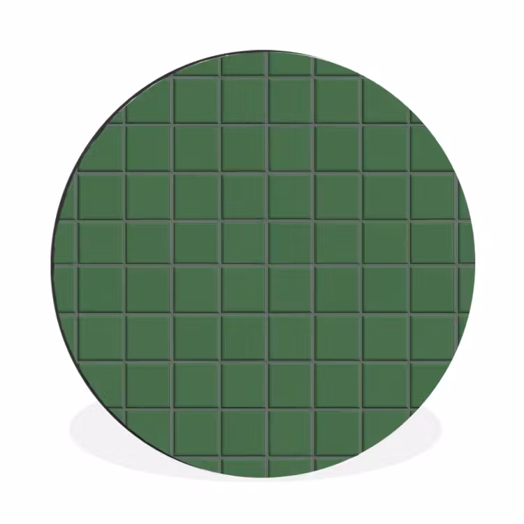 Wandcirkel - Aluminium - Patroon - Tegels - Groen — 1