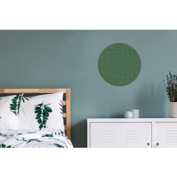 Wandcirkel - Aluminium - Patroon - Tegels - Groen — 4