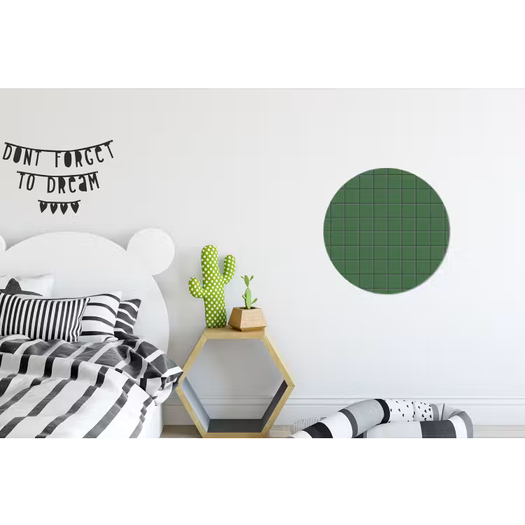 Wandcirkel - Aluminium - Patroon - Tegels - Groen — 5