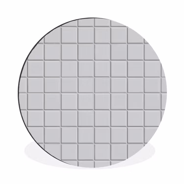 Wandcirkel - Aluminium - Patroon - Tegels - Licht - Grijs — 1