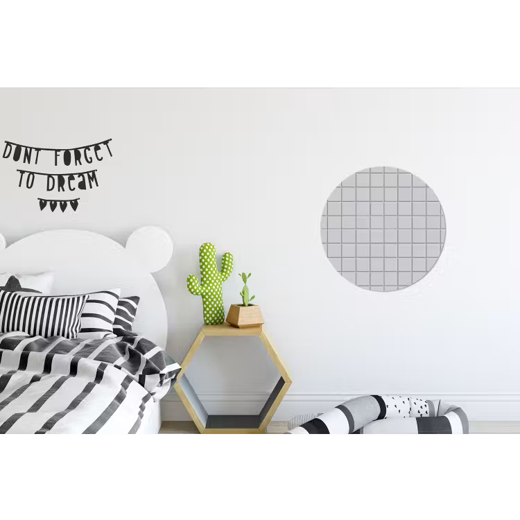 Wandcirkel - Aluminium - Patroon - Tegels - Licht - Grijs — 5