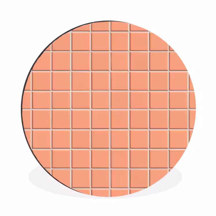 Wandcirkel - Aluminium - Patroon - Tegels - Perzik — 1