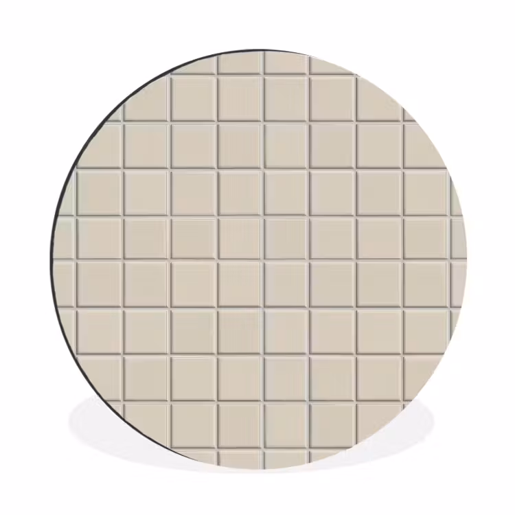 Wandcirkel - Aluminium - Patroon - Tegels - Taupe — 1