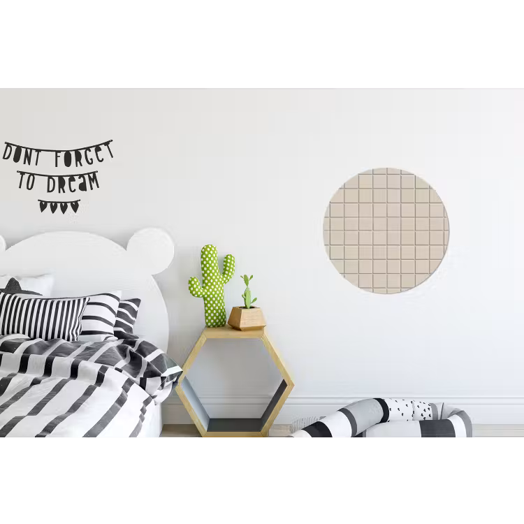 Wandcirkel - Aluminium - Patroon - Tegels - Taupe — 5