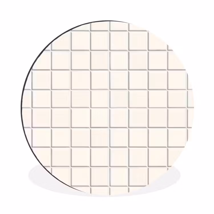 Wandcirkel - Aluminium - Patroon - Tegels - Wit — 1