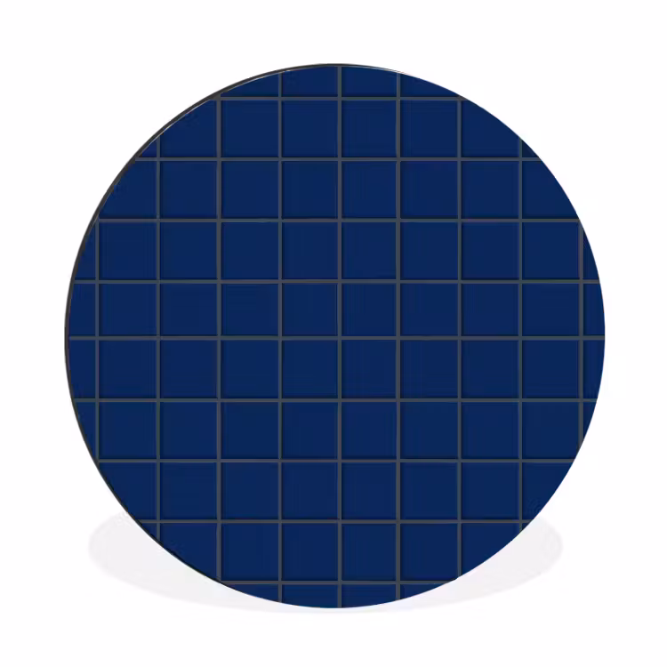 Wandcirkel - Aluminium - Tegel - Patroon - Blauw — 1